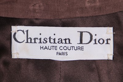 Lot 105 - A Christian Dior by John Galliano couture brown moss-crêpe suit, Autumn-Winter 2001-02