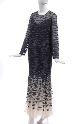Lot 26 - A Chanel couture beaded and embroidered chiffon evening gown, circa 1997