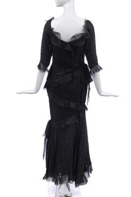 Lot 188 - An Yves Saint Laurent couture cloqué silk chiffon evening gown, circa 1988
