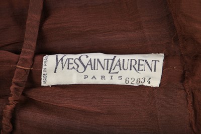 Lot 188 - An Yves Saint Laurent couture cloqué silk chiffon evening gown, circa 1988