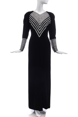 Lot 183 - A Valentino black velvet evening gown, 1980s