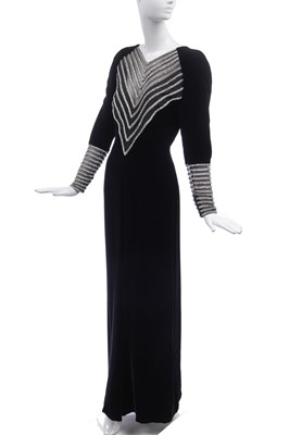 Lot 183 - A Valentino black velvet evening gown, 1980s