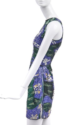 Lot 133 - A Valentino printed and sequined silk cocktail dress, circa 1990