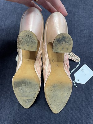 Lot 273 - A pair of Jacobus pink satin shoes, circa 1900