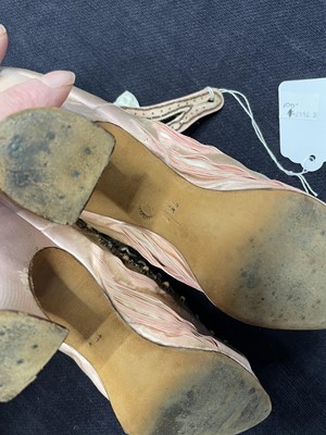 Lot 273 - A pair of Jacobus pink satin shoes, circa 1900