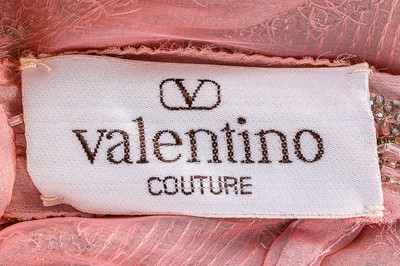 Lot 185 - A Valentino couture grey taffeta and pink beaded ball gown, circa 1983