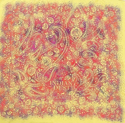 Lot 19 - An Hermès 'Indian Dust' silk scarf, design by...