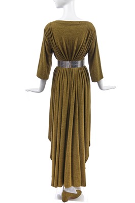 Lot 212 - A Madame Grès wool hostess dress with accessories, late 1960s - early 70s