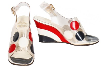 Lot 70 - A pair of Lewis Designs vinyl abstract wedges,...