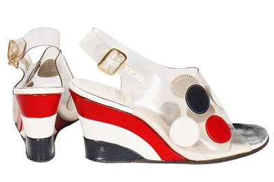 Lot 70 - A pair of Lewis Designs vinyl abstract wedges,...