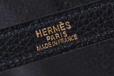 Lot 48 - An Hermès black Fjord leather Retourné Kelly 32, 1990