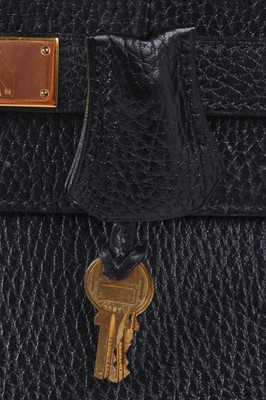 Lot 48 - An Hermès black Fjord leather Retourné Kelly 32, 1990