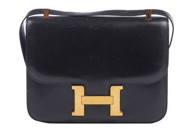 Lot 50 - An Hermès black Box leather Constance, 1988