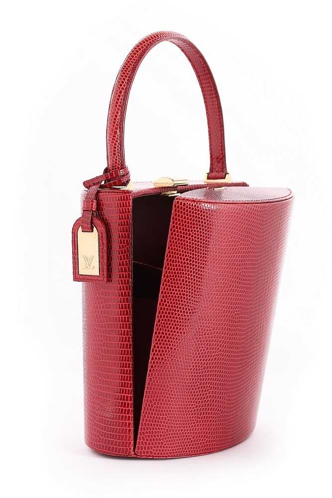 Lot 97 - A Louis Vuitton 'Ophelie' red lizard skin...