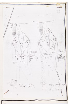 Lot 150 - A John Galliano pencil sketch for a tulle ballgown, 'Empress Josephine Meets Lolita' collection, Spring-Summer 1992