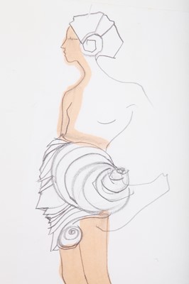 Lot 171 - Julie Verhoeven for John Galliano fashion sketches, 'Nancy Cunard' collection, Autumn-Winter, 1989-90