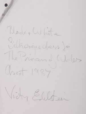 Lot 366 - Victor Edelstein sketch of Princess Diana's polka-dot ensemble
