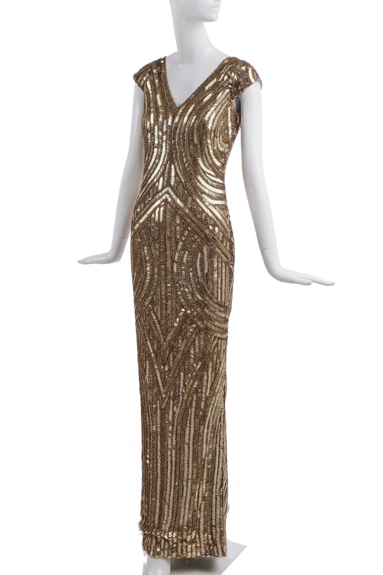 Lot 99 - A fine Alexander McQueen gold embroidered and