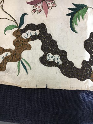 Lot 292 - An embroidered silk apron, circa 1730
