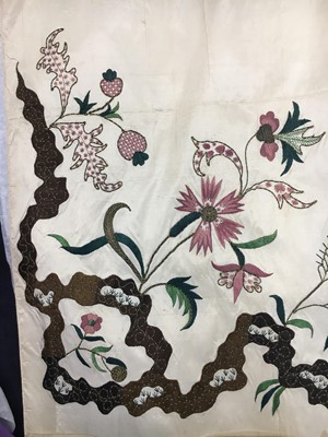 Lot 292 - An embroidered silk apron, circa 1730