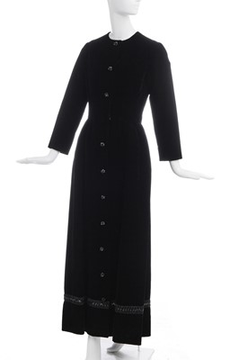 Lot 206 - A Christian Dior black velvet coat/dress, late 1960s