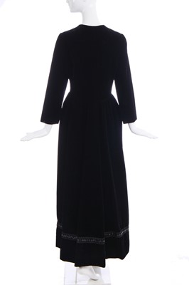 Lot 206 - A Christian Dior black velvet coat/dress, late 1960s