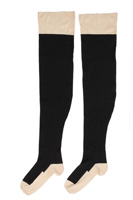 Lot 363 - Queen Victoria's black silk stockings, late 19th century