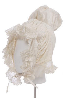 Lot 277 - A fine taffeta gown and accessories, mid-1850s
