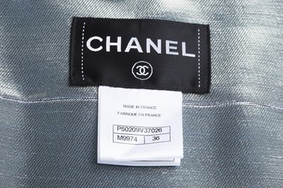 Lot 14 - A Chanel silver fantasy tweed ensemble, 'Shopping Centre' collection, Autumn-Winter 2014-15