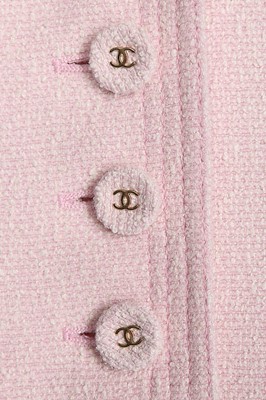 Lot 10 - A Chanel pale pink silk and wool jacket, 2007,...