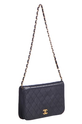 Lot 11 - A Chanel quilted black leather flap bag, probably mid-1990s
