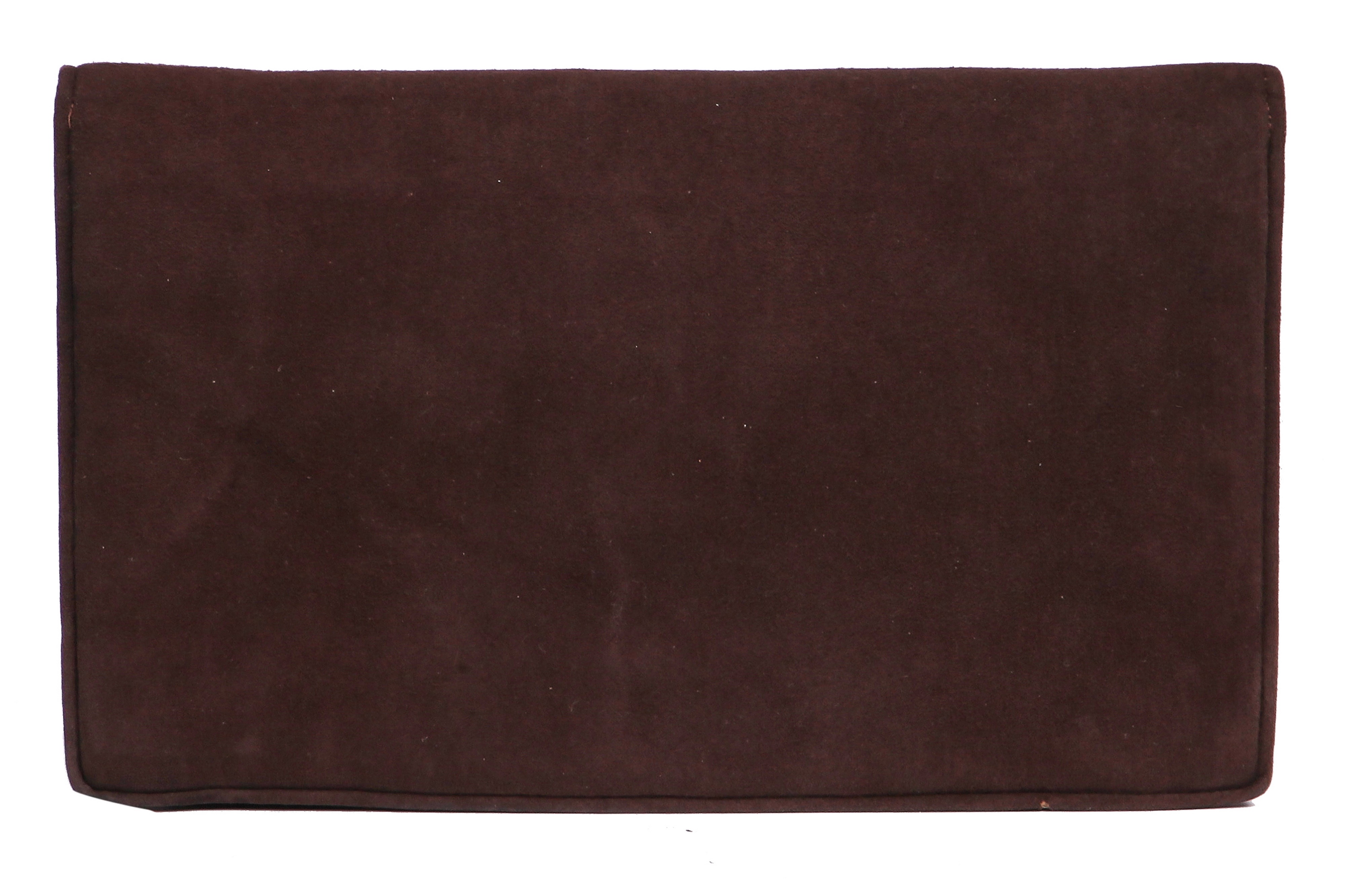 Lot 66 - A Cartier brown suede clutch with 9K gold