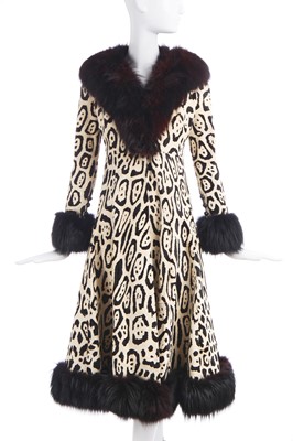 Lot 194 - A Fendi by Karl Lagerfeld printed hide coat, probably late 1970s