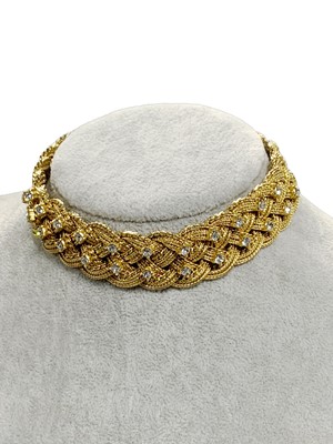 Lot 43A - A Christian Dior braided gilt chain choker-necklace, 1970