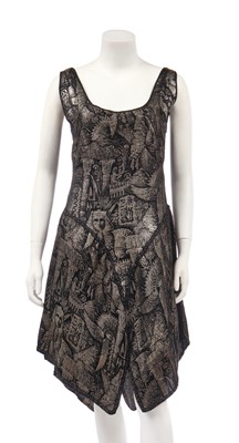 Lot 442 - An Egyptian-inspired jacquard woven satin over-dress, c.1923