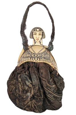 Lot 443 - A rare evening bag with Egyptian-inspired celluloid frame, circa 1922