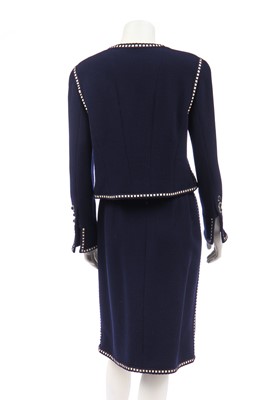 Lot 8 - A Chanel navy wool suit, 2000s