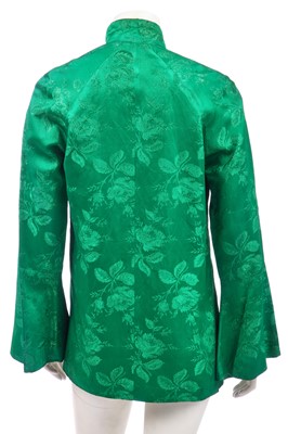 Lot 318 - A rare Beatle's Apple boutique man's figured green satin jacket designed by 'The Fool', late 1960s