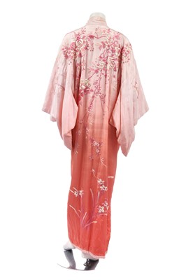 Lot 410 - An embroidered ombré silk Japanese kimono, 1930s