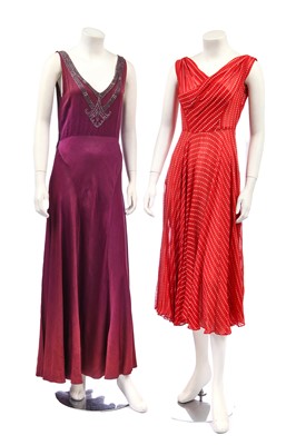 Lot 411 - A group of evening wear, 1930s