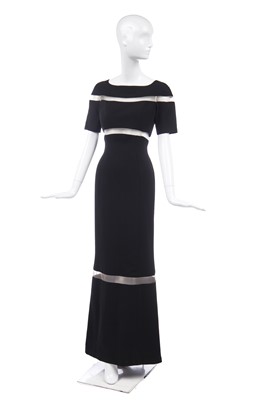 Lot 126 - A Thierry Mugler black wool-crêpe evening gown, probably Spring-Summer 1999