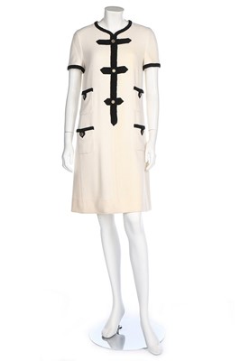 Lot 11 - A Chanel cream and black wool dress, 2005,...