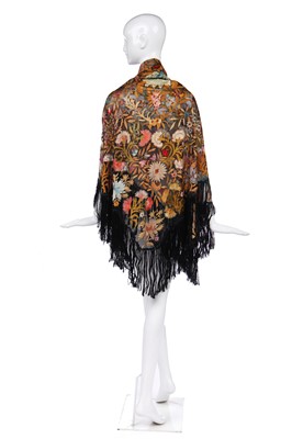 Lot 445 - Two Beauvais embroidered net shawls, French, circa 1923