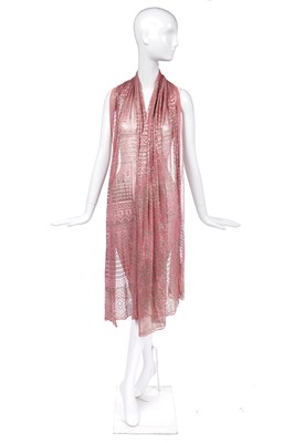 Lot 452 - A rare pink Azute stole, 1920s