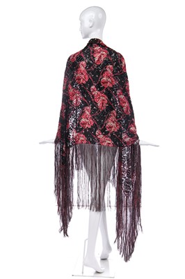 Lot 462 - Three devoré velvet shawls, 1920s