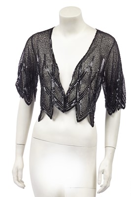 Lot 465 - A beaded muslin evening jacket, late 1920s-early 1930s