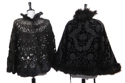 Lot 506 - Two black capelets, 1890s