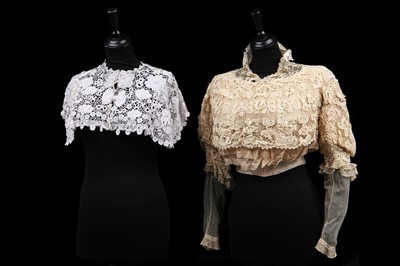 Lot 495 - A Bourniche of Paris Irish crochet bodice, circa 1905