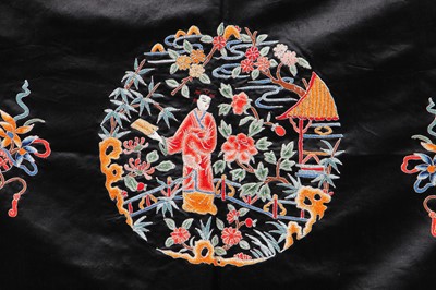 Lot 541 - An embroidered red satin chang-fu, Chinese, circa 1900