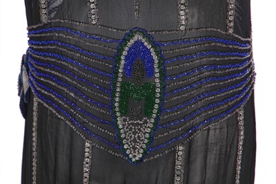Lot 220 - A beaded black chiffon flapper dress, circa 1925